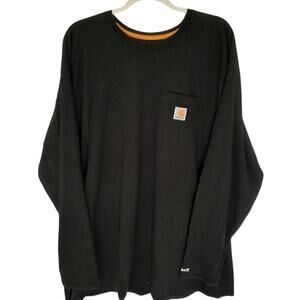 Carhartt Force Black Pocket Long Sleeve T-Shirt Relaxed Fit Men’s 3XL